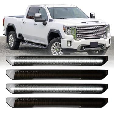 Imagem de USR 20-24 GMTT1XX Luz de Marcador Lateral Frontal e Traseira – Lâmpadas de Estacionamento (Esquerda + Direita) 4 peças - Compatível com GMC Sierra 2500HD 3500HD 23-24 2020-24 Todos os Modelos (Lente