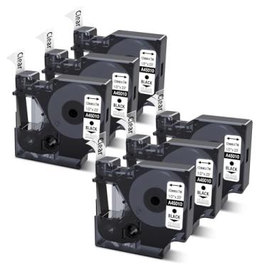 Imagem de COLORWING Compatível com fita de etiqueta DYMO D1 preta sobre substituição transparente para refil de etiquetadora DYMO 45010 S0720500, 1/2 polegadas x 23Ft para Dymo LabelManager 160 210D 280 360D