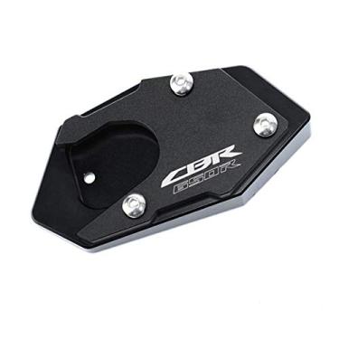 Imagem de Acc-Creativity Suporte lateral para pé de motocicleta ampliador lateral placa de extensão compatível com HONDA CB650R CBR650R 2019-2020 (CBR650R, preto)
