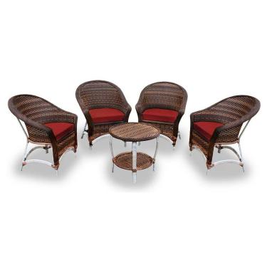 Imagem de Conjunto De Poltronas Alumínio 4 Poltronas + 1 Mesa Centro