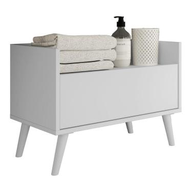 Imagem de Gabinete Armário Banheiro 80Cm Retrô Multimóveis V5000 Branco Branco