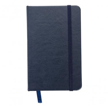 Imagem de Caderneta Tipo Moleskine Bolso Anotações Couro Sintético Cor Azul-escuro