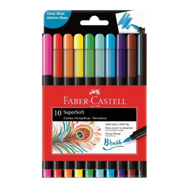 Imagem de Caneta Faber-castell Supersoft Brush C- 10 Cores
