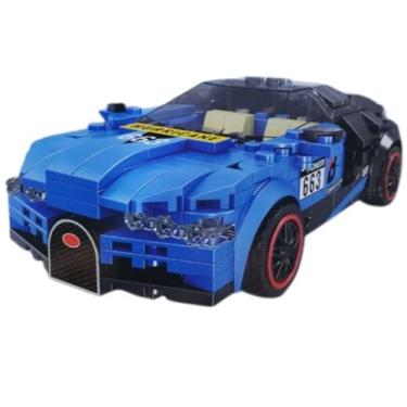 Imagem de Speed 2 em 1 Carro de Corrida Azul e Robô Transformável, 328 Peças, Brinquedo de Montar com Sistema Pull Back