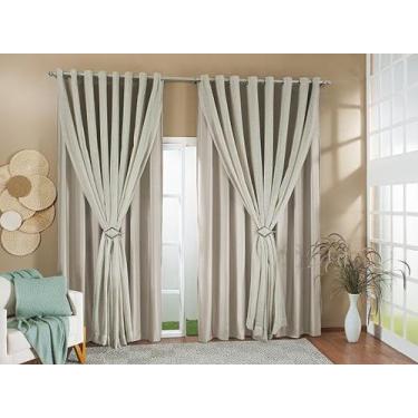Imagem de Cortina Gaze De Linho Forro Blackout 3,00x2,40 Sala E Quarto Varias Co