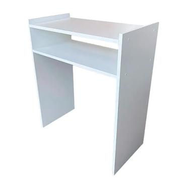 Imagem de Mesa Para Manicure Salão Atendimento MDF Branco 77x68x30cm