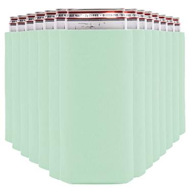 Imagem de CURRENT CO. Mangas Térmicas Finas Para Latas (Pacote Com 14) Koolies Macios E Isolados White Claw Cervejas - Projetos De Vinil Htv Blanks Tall Coolies Mint