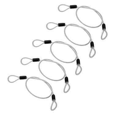 Imagem de PATIKIL Cabo de aço inoxidável revestido de vinil de 5/81.3 cm de diâmetro com laços, 5 peças, corda de fio flexível de 50,8 cm, cordão de segurança para iluminação de palco ao ar livre, trava de