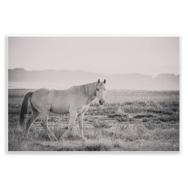 Imagem de Stupell Industries Design artístico de atmosfera silenciosa com placa de parede de cavalo por Nathan Larson, 15 x 10