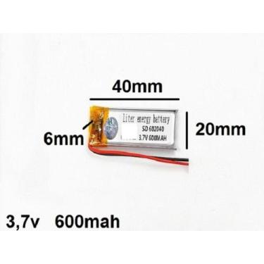 Imagem de (2pcs)bateria  3,7v   600mah 6mm X 20mm X 40mm   602040 - bgb