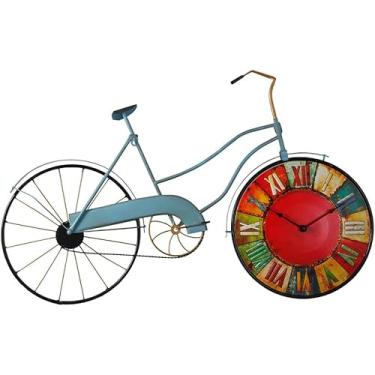 Imagem de Bicicleta Modelagem Retro Relógio Casa Sala De Estar Decoração Criativo Moda Arte Relógio De Parede Uso No Escritório, Casa Ou Cozinha, Red