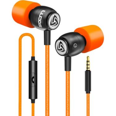 Imagem de LUDOS Fones de ouvido intra-auriculares Clamor com fio, 5 anos de garantia, fones de ouvido com microfone, fones de ouvido com isolamento de ruído, espuma de memória para iPhone, Samsung, estudantes