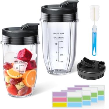 Imagem de Copo de liquidificador de substituição de 510 g com tampa Sip & Seal para Nutri Ninja