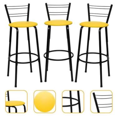 Imagem de Kit 3 Banquetas Itagold Florida Top Alta Cozinha Americana Balcão Itag