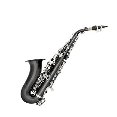Imagem de WALFRONT Saxofone De Latão Soprano Bb Soprano Saxofone Sax Soprano Instrumento Preto Banhado para Jazz e Clássica