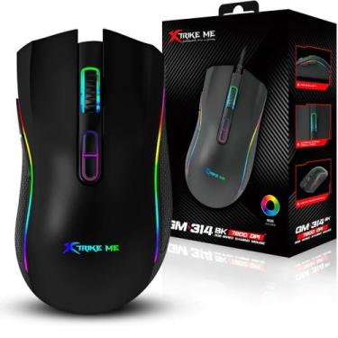 Imagem de Mouse Gamer Preto USB com RGB 7200dpi Xtrike-ME - GM-314 BK