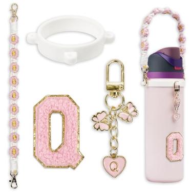 Imagem de Conjunto de pingentes de letras fofas compatível com garrafa de água Owala 680 g, 946 ml, 1,13 g, Owala Kids, copo de café Owala FreeSip – Inclui alça de alça, para acessórios Owala & Stanley Cup