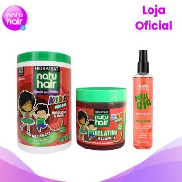 Imagem de Kit Melancia com Body Splash, Creme para Pentear e Gelatina - Natuhair