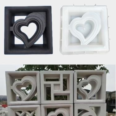 Imagem de MWYZGMOLD Molde de tijolo oco de concreto, moldes de bloco de parede de concreto, moldes de concreto de fácil remoção, ferramenta de moldagem de bloco de cimento reutilizável leve para construção,