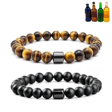 Imagem de NIQIPOK Pulseira Glame antiálcool, pulseira Glame International, antiálcool, conta GM para reduzir o desejo de beber, joias para mulheres e homens, ajuda a aliviar a ansiedade, frustração
