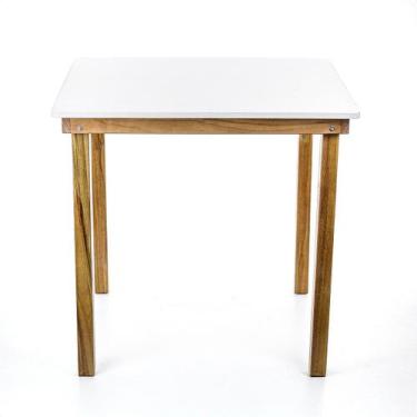 Imagem de Mesa de Jantar Cozinha Quadrada Madeira Moderna 4 Lugares 80cm - Beto 