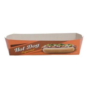 Imagem de Embalagem Cachorro Quente Hot Dog P 18x6,5x4cm 250un Caixa Papelão Lan