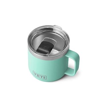 Imagem de YETI Caneca empilhável Rambler de 410 ml, isolada a vácuo, aço inoxidável com tampa MagSlider, espuma do mar