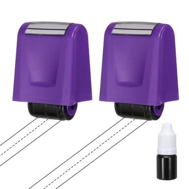 Imagem de PATIKIL 2 peças de carimbos tracejados para prática de linhas de escrita à mão, carimbos com autotinta, tiras de frases para prática de caligrafia para professores, sala de aula, escritório, casa