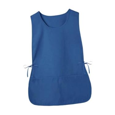 Imagem de Ｂｅｓｇａ de bata, de sapateiro com 2 bolsos, gravatas laterais para homens e mulheres, babador de garçom para artistas, barbeiro, café, salão, Azul