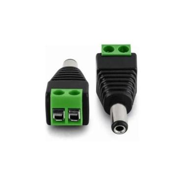 Imagem de Kit 100 Un Conector Plug P4 Macho Com Borne Cftv - Halcytech