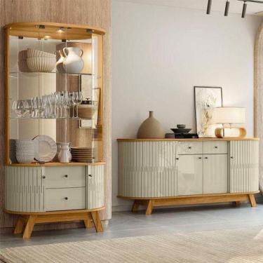Imagem de Aparador Para Sala Buffet Ambiente Mônaco E Cristaleira Moss Cumaru Op