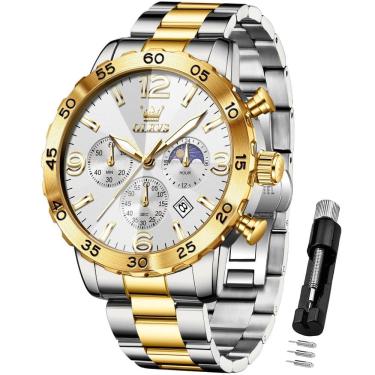 Imagem de Relógio OLEVS Mens Chronograph Luxury Quartz em Aço Inoxidável