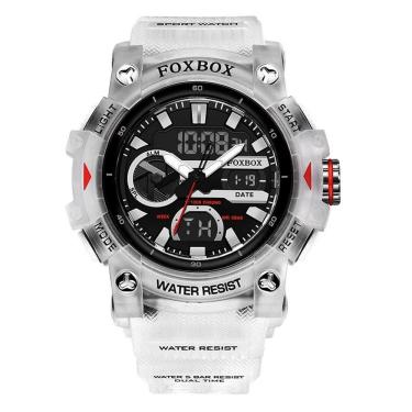 Imagem de Relógio De Quartzo Masculino Esportivo Digital Led 5atm A Prova D´agua Branco