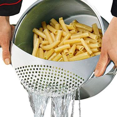 Imagem de Best Utensils Panela de espaguete coador de espaguete premium aço inoxidável macarrão cozinha coador de legumes escorredor e escorredor - serve para todos os potes de até 25 centímetros