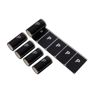 Imagem de MERIGLARE Adesivos para estacionamento, fita adesiva para sinalização de trânsito, brinquedo educativo removível, corrida, pista de corrida, carro de brinquedo, 3m