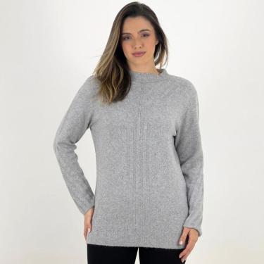 Imagem de Blusa de Lã Via Tricot Longa Gola Redonda Feminina-Feminino