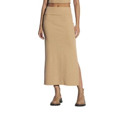 Imagem de Saia Longa Sommer Canelada Cós Duplo Bege Tam. M-Feminino