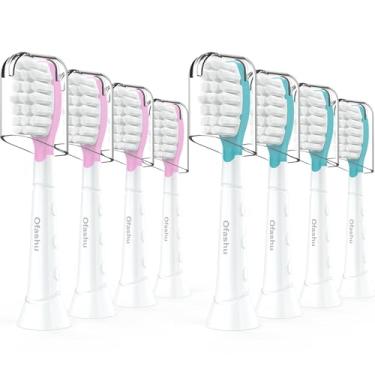 Imagem de Kids Replacement Toothbrush Head for Sonicare: Ofashu Children Sonic Electric Toothbrush Brush Head for Philips HX6321 HX6340 HX6032/94 HX6042, 8 Packs for Boys Girls 7+, Pink & Green