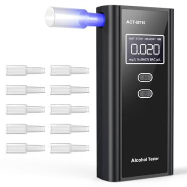 Imagem de Homealexa Testador digital de bafômetro de álcool – Testador BAC portátil e preciso com visor LCD e 10 bocais, resultados rápidos para casa, carro, festa ou uso pessoal