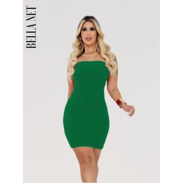 Imagem de Vestido sem alça Tubinho Curto Bandeau Sem Alças Tecido Grosso Anarrug