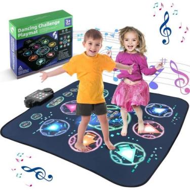 Imagem de Tapete De Dança Eletrônico Infantil Musical 90x83 cm Com Led 3 níveis 
