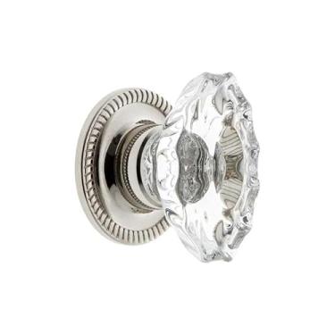 Imagem de Grandeur Puxador de armário de cristal Biarritz de 3,5 cm com roseta Newport em níquel polido