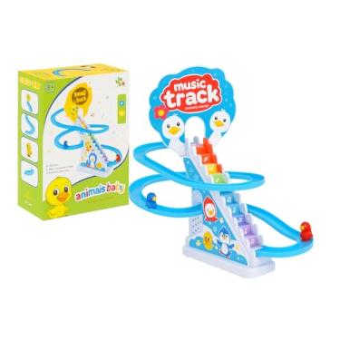 Imagem de Brinquedo Patinho Pista Musical Escorregador Pato Pinguim Infantil Pista Com Som Criança Carrinho Patinhos Bichinhos (PINGUIN)