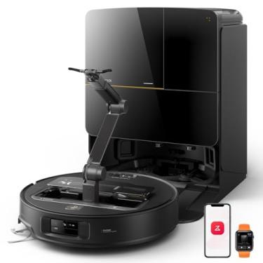 Imagem de roborock Robô aspirador de pó e esfregão Saros Z70, braço OmniGrip, alimentado por IA, sucção de 22.000Pa, ultrafina de 8,5 cm, tecnologia de elevação FlexiArm, chassi AdaptiLift, prevenção de