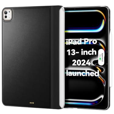 Imagem de Capa compatível com Magic-Keyboard para iPad Pro-33.0 cm M4 2024, capa para Smart MagicKeyboard Folio Slim Durabilidade, com superfície de couro durável (teclado não incluído), preta