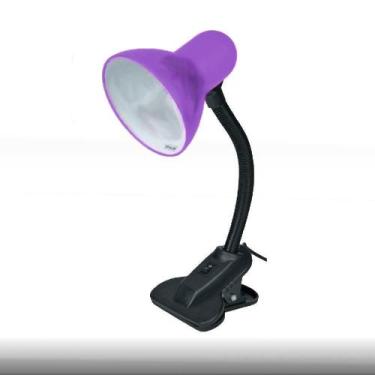 Imagem de Luminária Mesa Escritório Garra Bivolt Leitura E27 Cor Roxo - OEM, Biv