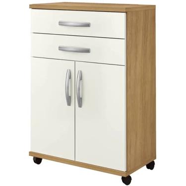 Imagem de Balcão Multiuso Monaco 2 Portas 2 Gavetas Arte Móveis Cor Cinamomo Off White