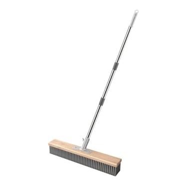 Imagem de Ｂｅｓｇａ Escova de limpeza de arame de aço inoxidável com cerdas duras, esfregão de piso resistente e áspero para áreas externas, para piscina, pátio e garagem, 40cm