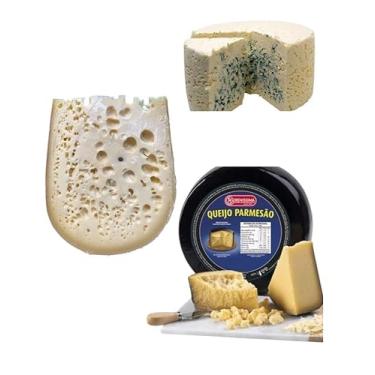 Imagem de Kit Queijos Gorgonzola/Emmental/Parmesao 250g Cada