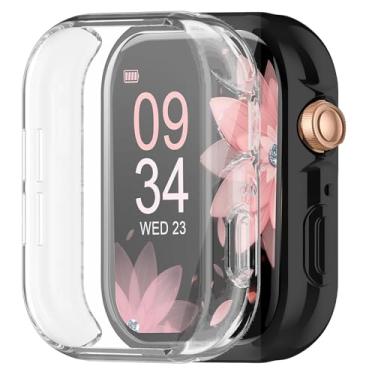 Imagem de Msvueioe [Pacote com 2] Protetor de tela e capa compatível com KACUBAKU/AKUMAKA/DEKELIFE G39, capa revestida de TPU macio para tela protetora completa, para-choque, compatível com relógio inteligente